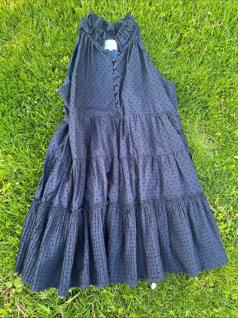 Sundays by Wearsundays L ' Black Textured Tiered Ruffle Dress